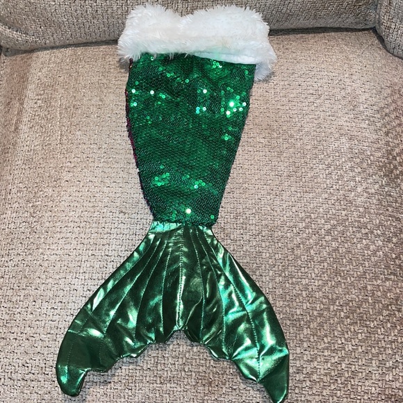 Christmas Stocking Mermaid Sequined Very Colorful Measurements 22” x 9” - Picture 5 of 8
